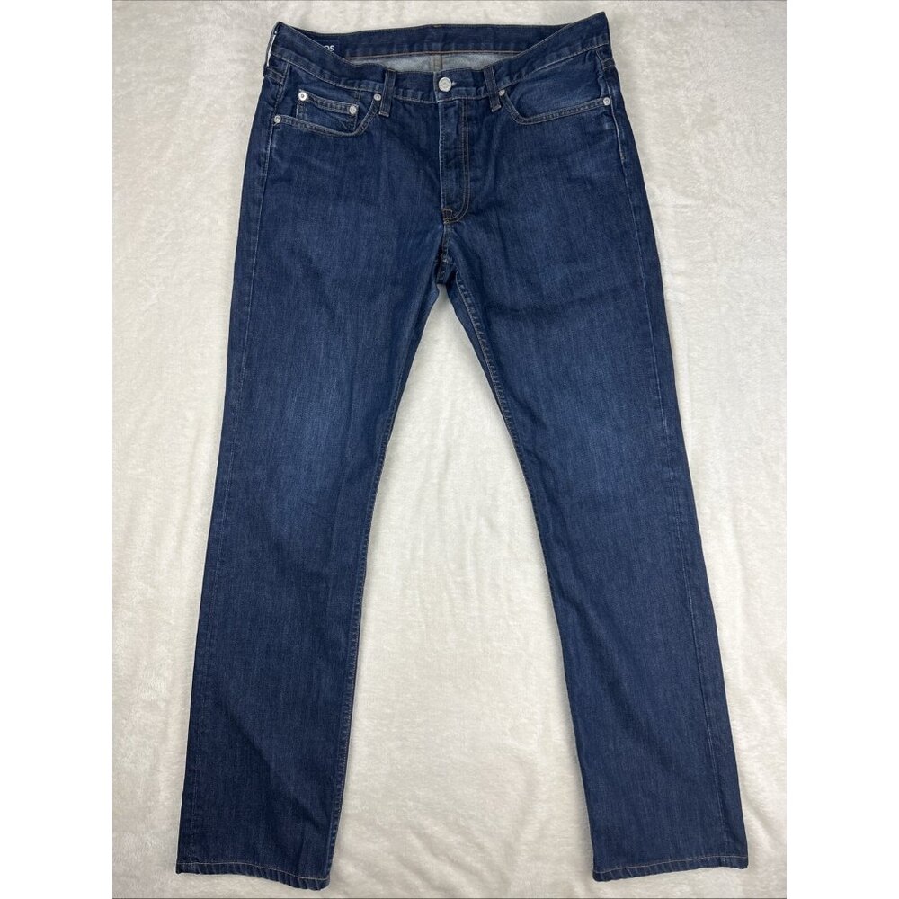 Bonobos Slim Straight Fit Jeans Men’s Size 34x34 Blue Dark Wash Stretch Denim